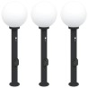 Bornes lumineuses avec capteur et prise lot de 3 80 cm noir IP44 649641649641
