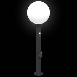 Bornes lumineuses avec capteur et prise lot de 3 80 cm noir IP44 649641649641