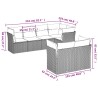 Salon de jardin avec coussins 7 pcs gris clair résine tressée 649654649654