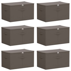 Boîte de rangement 6 pcs Gris 60 x 43 x 35 cm Tissu intissé 649659649659