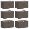 Boîte de rangement 6 pcs Gris 60 x 43 x 35 cm Tissu intissé 649659649659