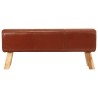 Banc de bok de gymnastique marron 110 cm cuir véritable et bois 649665649665