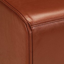 Banc de bok de gymnastique marron 110 cm cuir véritable et bois 649665649665
