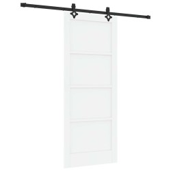Porte coulissante Blanc et noir 83 x 202 cm Bois de pin massif 649675649675