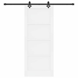 Porte coulissante Blanc et noir 83 x 202 cm Bois de pin massif 649675649675
