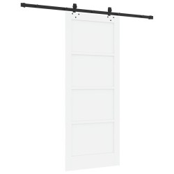 Porte coulissante Blanc et noir 83 x 202 cm Bois de pin massif 649675649675