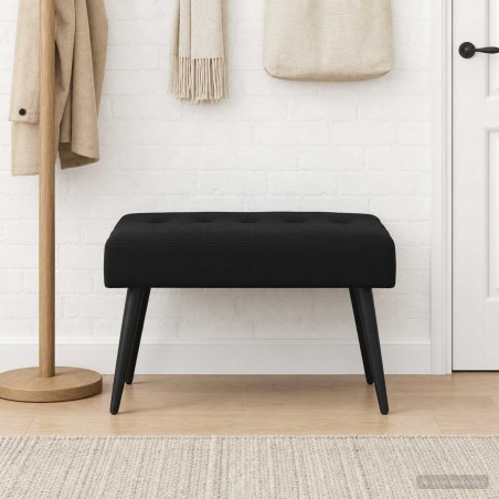 Banc avec capitonnage bouton Noir 60 x 40 x 45 cm Velours 649684649684