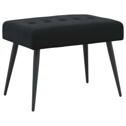 Banc avec capitonnage bouton Noir 60 x 40 x 45 cm Velours 649684649684
