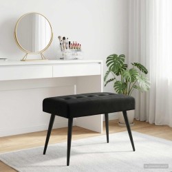 Banc avec capitonnage bouton Noir 60 x 40 x 45 cm Velours 649684649684