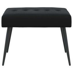 Banc avec capitonnage bouton Noir 60 x 40 x 45 cm Velours 649684649684