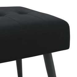Banc avec capitonnage bouton Noir 60 x 40 x 45 cm Velours 649684649684