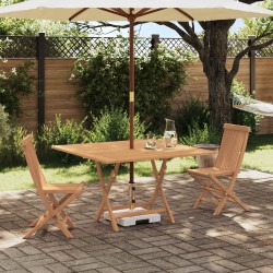 Ensemble bistro de jardin 3 pcs Marron Teck massif 649689649689