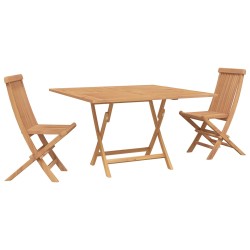Ensemble bistro de jardin 3 pcs Marron Teck massif 649689649689