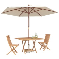 Ensemble bistro de jardin 3 pcs Marron Teck massif 649689649689