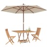 Ensemble bistro de jardin 3 pcs Marron Teck massif 649689649689