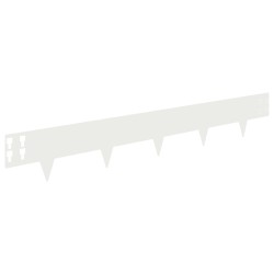 Bordure de Pelouse 50 pcs 100 x 15 cm Acier Blanc 649703649703