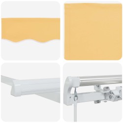 Auvent rétractable Sable 400 × 350 cm Tissu et Aluminium 649709649709