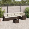 Salon de jardin avec coussins 7 pcs marron résine tressée 649718649718