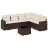 Salon de jardin avec coussins 7 pcs marron résine tressée 649721649721