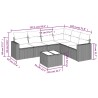 Salon de jardin avec coussins 7 pcs marron résine tressée 649721649721