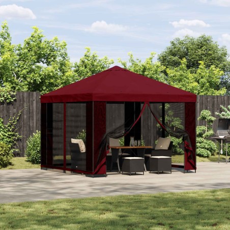 Abri de jardin avec parois 3 x 3 m Bordeaux Polyester et Acier 649725649725