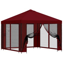 Abri de jardin avec parois 3 x 3 m Bordeaux Polyester et Acier 649725649725