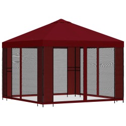 Abri de jardin avec parois 3 x 3 m Bordeaux Polyester et Acier 649725649725