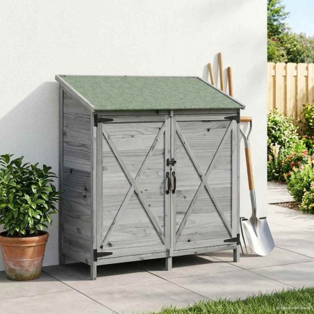 Abri de jardin Gris 106 x 56 x 113,5 cm Bois de Sapin Massif 649726649726