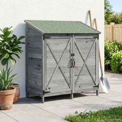 Abri de jardin Gris 106 x 56 x 113,5 cm Bois de Sapin Massif 649726649726