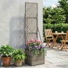 Bac à fleurs avec Treillis Gris 35 x 30 x 135 cm polyrotin 649733649733