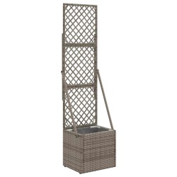 Bac à fleurs avec Treillis Gris 35 x 30 x 135 cm polyrotin 649733649733