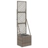 Bac à fleurs avec Treillis Gris 35 x 30 x 135 cm polyrotin 649733649733