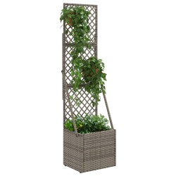 Bac à fleurs avec Treillis Gris 35 x 30 x 135 cm polyrotin 649733649733