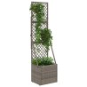 Bac à fleurs avec Treillis Gris 35 x 30 x 135 cm polyrotin 649733649733