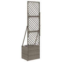 Bac à fleurs avec Treillis Gris 35 x 30 x 135 cm polyrotin 649733649733