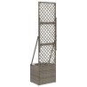 Bac à fleurs avec Treillis Gris 35 x 30 x 135 cm polyrotin 649733649733