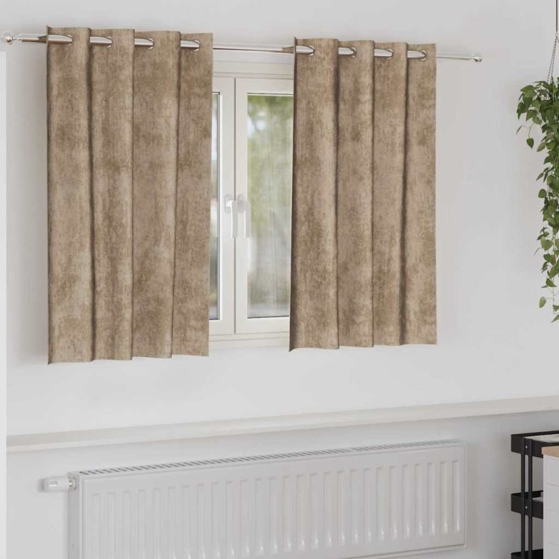Rideaux en velours 2 pcs Champagne 140 x 140 cm Velours 649738649738