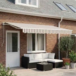 Toile de rechange pour auvent Gris clair et blanc 4 × 3,5 m 649740649740