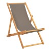 Chaise de plage Taupe Bois de teck massif 649753649753