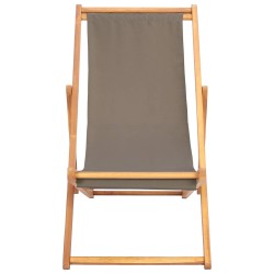 Chaise de plage Taupe Bois de teck massif 649753649753
