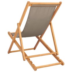 Chaise de plage Taupe Bois de teck massif 649753649753