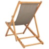 Chaise de plage Taupe Bois de teck massif 649753649753