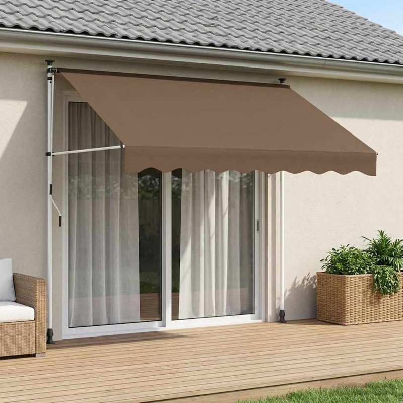 Auvent rétractable manuel Taupe 100 cm 649758649758