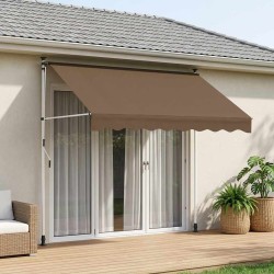 Auvent rétractable manuel Taupe 350 cm 649769649769