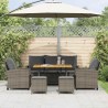 Ensemble de canapé de jardin 6 pcs avec coussins gris résine tressée 649781649781
