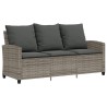 Ensemble de canapé de jardin 6 pcs avec coussins gris résine tressée 649781649781