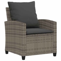 Ensemble de canapé de jardin 6 pcs avec coussins gris résine tressée 649781649781