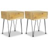  Tables de chevet 2 pcs 40x30x50 cm teck massif 