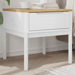  Table de chevet FLORO blanc 55x55x54 cm bois de pin massif 