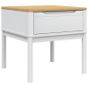  Table de chevet FLORO blanc 55x55x54 cm bois de pin massif 